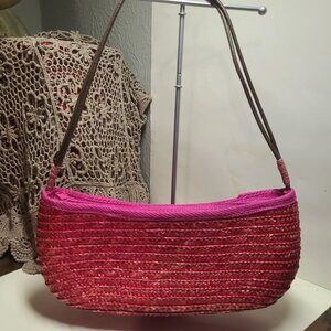 Unbranded Pink Wheat Straw Shoulder Bag